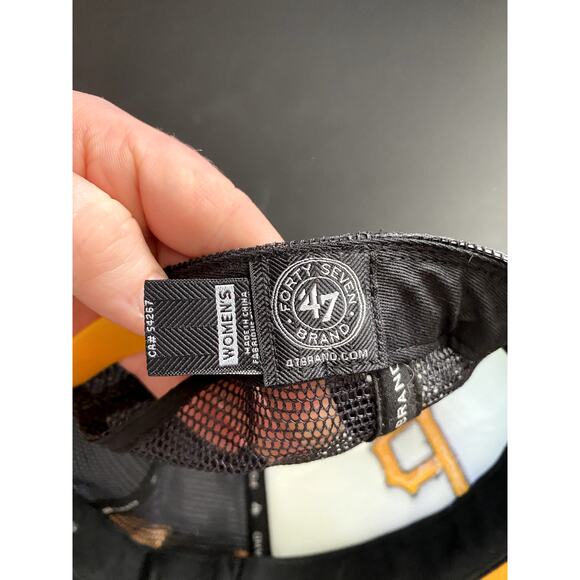 Genuine Merchandise Pittsburgh Pirates 47 Snapback Hat Glimmer Black MLB Team - Picture 5 of 7